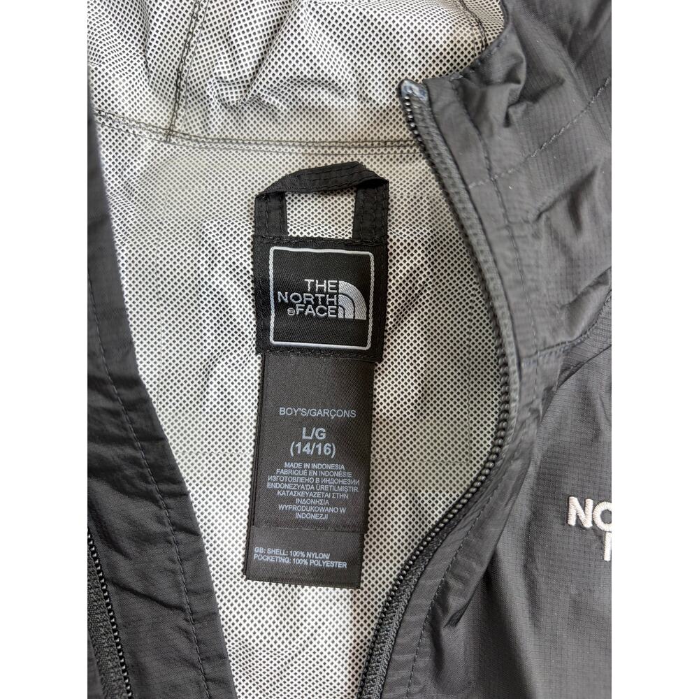 The North Face HyVent Boys Hooded Full Zip Rain Jacket L (14-16) Black/Blue EUC - Picture 8 of 10
